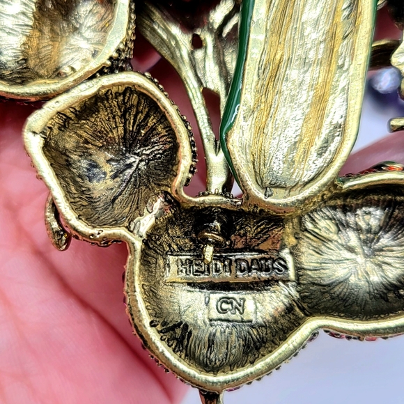 SOLD-Heidi Daus Multicolor Swarovski Crystal Vegetable Garden Statement Necklace - Picture 11 of 12